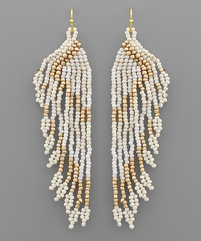 Various Length Bead Tassel Earrings