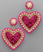 Load image into Gallery viewer, Bead Heart Earrings
