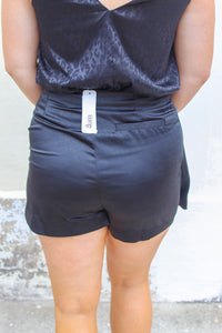 Chandler Satin Skort- Black