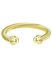 Load image into Gallery viewer, Crystal &amp; Cable Cuff Bracelet
