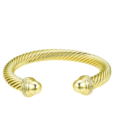 Crystal & Cable Cuff Bracelet