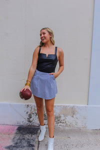 Afternoon Sun Gingham Skort- Black