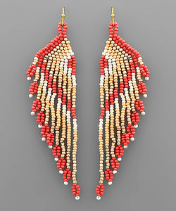 Various Length Bead Tassel Earrings