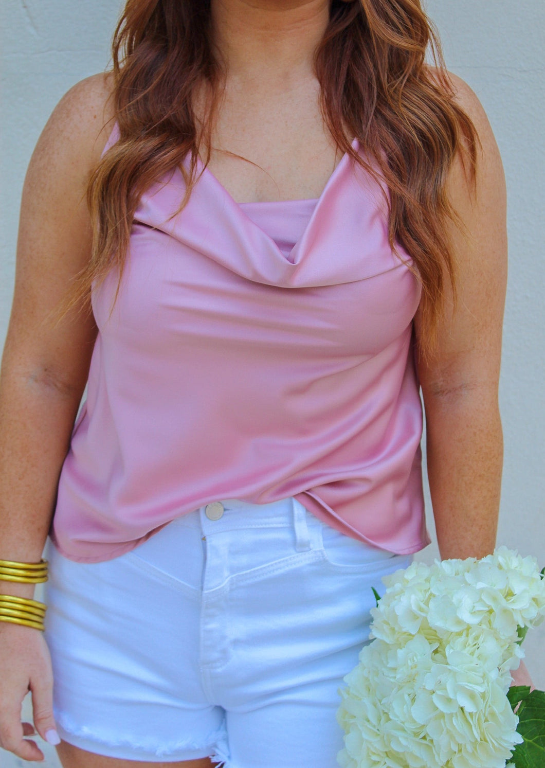 Promised Love Cowl Neck Tank- Mauve