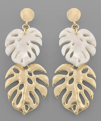 Double Palm Leaf Earrings