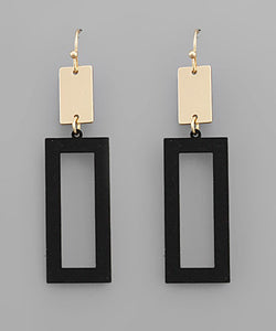 Color Coated Rectangle Earrings