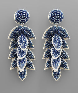 Bead Leaf Earrings