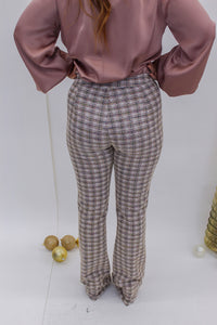 Back to Business Tweed Flare Pants- Mocha Multi