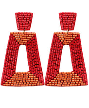 Load image into Gallery viewer, Beaded Trapezoid Earrings
