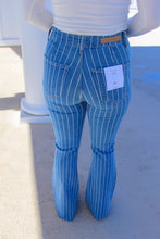 Load image into Gallery viewer, Stand Out In Stripes Flare Jeans
