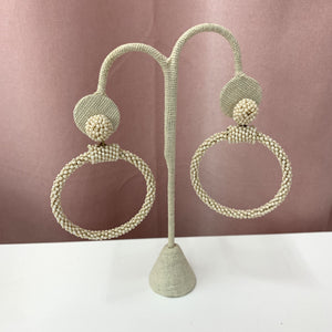 Solid Beaded Circle Hoop