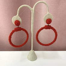 Load image into Gallery viewer, Solid Beaded Circle Hoop

