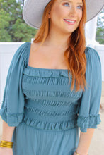 Load image into Gallery viewer, Selena Smocking Frill Top &amp; Short Set- Emerald

