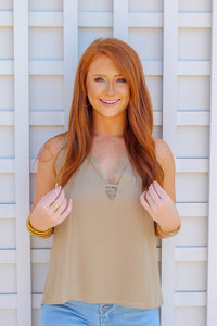 Jacklyn Light Olive Lace Cami