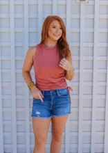 Load image into Gallery viewer, Mattie High Collar Ruched Tank- Apricot
