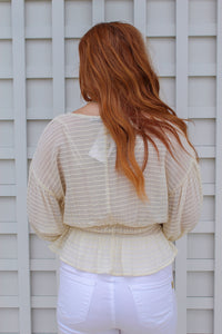 Khole Deep V Peplum Blouse