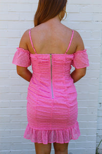 Laura Swiss Dot Ruched Dress