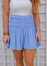 Load image into Gallery viewer, Kat Flowy Smocked Shorts- Sky Blue
