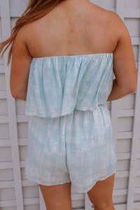 Ayla Light Blue Tube Romper