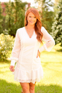 Candace Chevron A Line White Dress