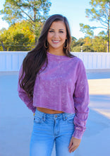 Load image into Gallery viewer, Ameila Acid Wash Crop- Purple
