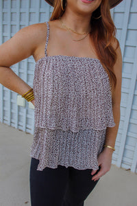 Aubrey Layered Ruffled Tank- Cream