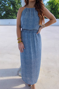 Keri Printed Cami Dress- Misty Blue