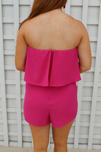 Noelle Fuchsia Strapless Romper