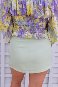Heather Tie Skort- Sage