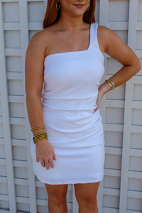 Little White One Shoulder Dress