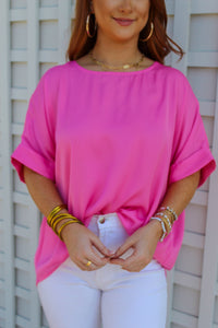 Priscilla Dolman Top- Pink