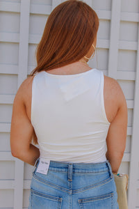 Gigi High Neck Halter Top Bodysuit- Off White