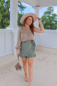 Jayda Olive Wrap Skort