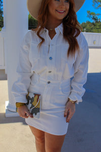 Riley White Denim Utility Dress