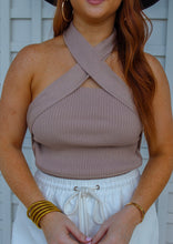 Load image into Gallery viewer, Kirby Criss Cross Halter Top- Taupe
