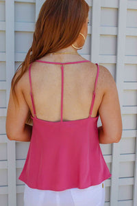 Carmen Cowl Neck Cami- Pink